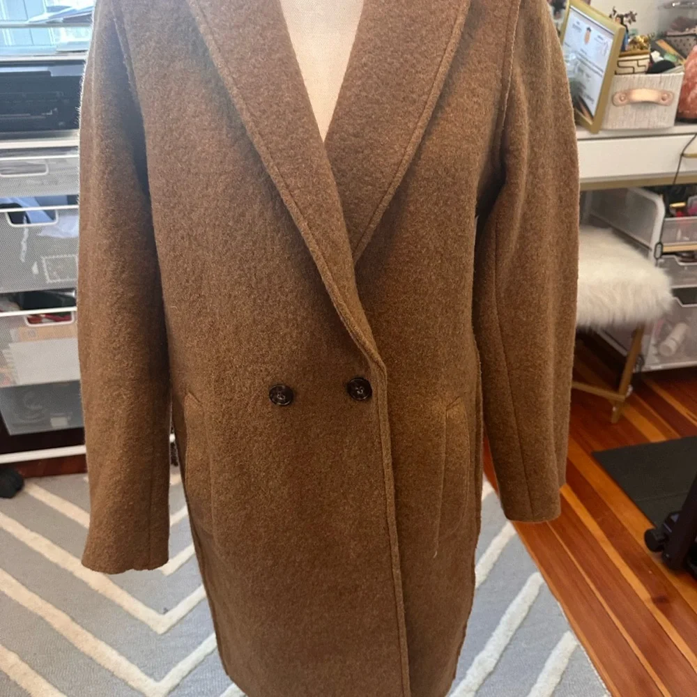 J. Crew Daphne topcoat in Italian boiled wool Women's Camel Coat - Picture 4 of 9